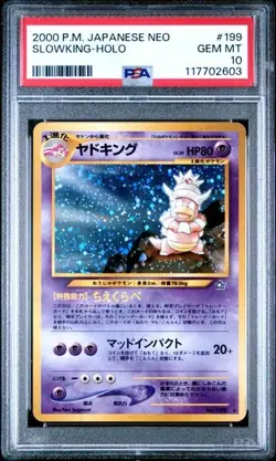 POKEMON JAPANESE NEO GENESIS #199 SLOWKING HOLO PSA 10 - Image 1