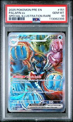 2025 POKEMON PRE EN-PRISMATIC EVOLUTIONS #151 PALAFIN EX PSA 10 - Image 1