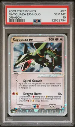 PSA 10 Rayquaza ex EX Dragon Holo Rare #97 - Pokemon - Image 1