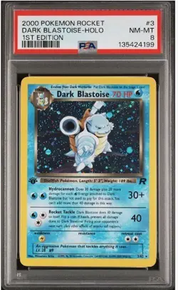 2000 POKEMON ROCKET DARK BLASTOISE HOLO #3 1ST EDITION 3/82 PSA 8 - Image 1