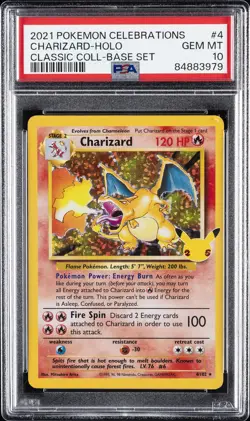 2021 POKEMON CELEBRATIONS CLASSIC COLL #4 CHARIZARD-HOLO PSA 10 - Image 1