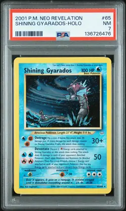 2001 POKEMON NEO REVELATION #65 SHINING GYARADOS-HOLO PSA 7 - Image 1