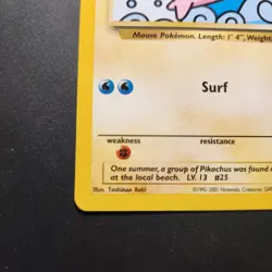 2001 Surfing Pikachu #28 - Black Star Promo Non-Holo Rare - Pokemon TCG - NM - Image 4