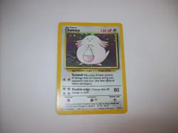 Pokemon TCG Chansey Base Set Holo Unlimited Rare 3/102 Vintage MP Free Shipping - Image 1