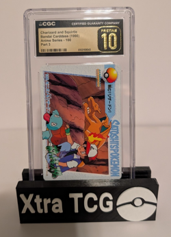 CGC 10 - Pokemon - Charizard and Squirtle Bandai Carddass #100 Anime Series 3 - Image 1