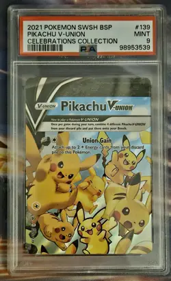 2021 Pokemon Pikachu V-Union Celebrations SWSH 139, 141, 142 (PSA 9) 140 (PSA 8) - Image 3
