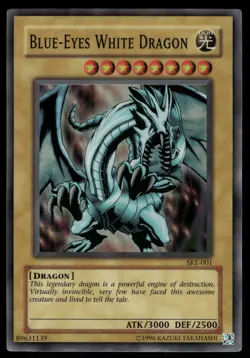 Yugioh! Blue-Eyes White Dragon SKE-001 Super Rare MP - Image 1