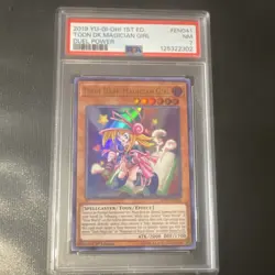 Konami Yu-Gi-Oh! Toon Dark Magician Girl Duel Power 1st Ed DUPO-EN041 PSA 7 2019 - Image 1