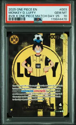 Monkey D. Luffy 003 Bvb X One Piece Match Day 2025 One Piece PSA 10 - Image 1