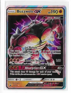 Buzzwole GX 57/111 Crimson Invasion Sun & Moon Ultra Rare Card Pokemon Card NM - Image 1