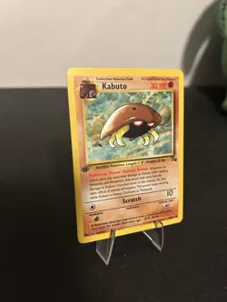 Pokemon TCG Kabuto Fossil 1st First Edition Common Card #50/62 LP!! 1999 - Image 2
