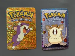 Rattata Raticate #19 #20 Vending Prism Holo Sticker Card 2000 Pokemon CNo2 - Image 1