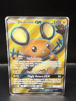 Pokemon TCG Dedenne GX Full Art Ultra Rare Holo Card 195/214 Unbroken Bonds - Image 2