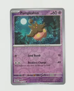 Pumpkaboo Pokemon TCG Scarlet & Violet Paradox Rift Card 077/182 Reverse Holo - Image 1