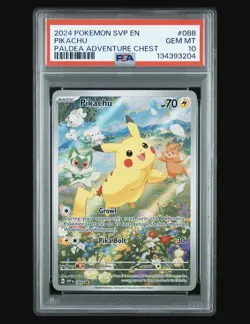 PSA 10 GEM MINT Pikachu Paldea Chest Promo Full Art Holo Pokemon SVP 088 - Image 1