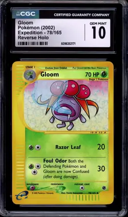 2002 Pokemon Expedition Gloom-Reverse Foil #78 CGC 10 GEM MINT - Image 1