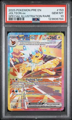 2025 POKEMON PRE EN-PRISMATIC EVOLUTIONS #153 JOLTEON EX PSA 10 - Image 1