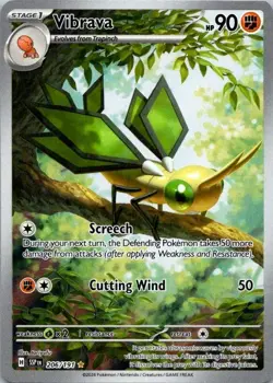VIBRAVA 206/191 SURGING SPARKS POKEMON TCG ILLUSTRATION RARE, NM (SKU 1-2) - Image 1