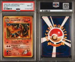1999 POKEMON JAPANESE GYM 2 BLAINE’S CHARIZARD-HOLO #6 PSA NM-MT 8 - Image 3