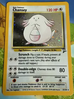 Pokemon Chansey Base Set 2 3/130 Holo Rare Lightly Played - Image 1
