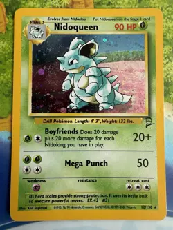 Pokemon Nidoqueen Base Set 2 12/130 Holo Rare Lightly Played - Image 1