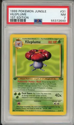 1999 Pokemon Jungle 1st Edition Vileplume #31 PSA 7 - Image 1