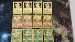 Pokemon 16 Base Set Starters 4 Pikachu 4 Charmander 4 Bulbasaur - Image 1