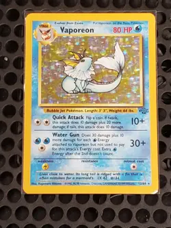 Pokemon TCG Vaporeon Jungle 12/64 Holo 1999-2000 Wizards Base Set Copyright Holo - Image 1