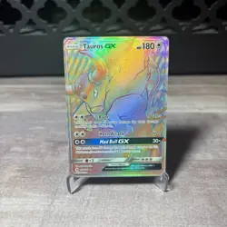 Pokemon TCG 2017 Tauros GX Sun Moon Secret Full Art Holo Card #156/149 NM - Image 1