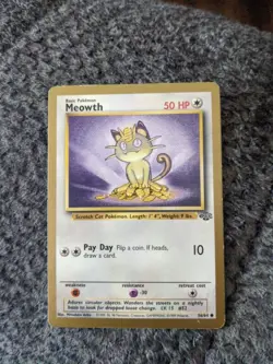 Meowth - 56/64 - Jungle Set - Gold Border US Promo - Pokemon Card NM/LP - Image 1