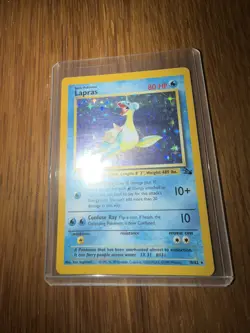 Pokemon TCG Lapras Fossil Holo Unlimited Rare Card 10/62 - Image 1