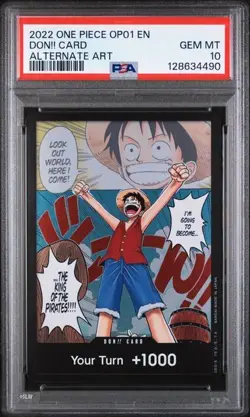 DON!! Card (Manga) (Alternate Art) Romance Dawn OP-01 Foil PSA 10 - Image 1