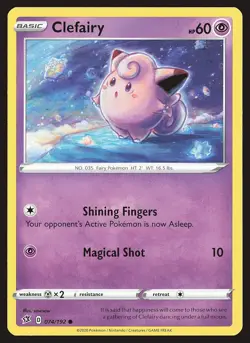 SWSH02: Rebel Clash Clefairy #074/192 Common Pokemon Card - Image 1
