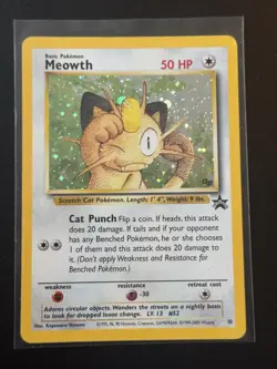 Meowth Black Star Promo Holo Rare #10 Pokemon Card WOTC - Mauzi - Englisch - Image 1