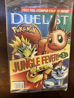 1999 SEALED Pokemon 1st edition PIKACHU GOLD stamp promo card WOTC duelist mag - Image 1