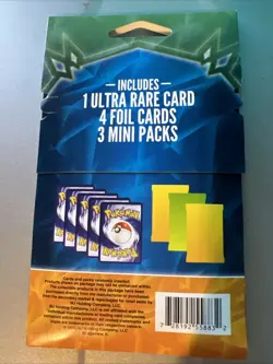 Pokemon Mystery mini Pack 3 Packs 1 Ultra RARE 4 Foil Cards Sealed - Image 2