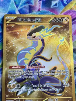 Miraidon EX 253/198 Scarlet & Violet Base Set Holo Hyper Rare Gold TCG Card NM - Image 2