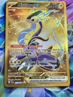 Miraidon EX 253/198 Scarlet & Violet Base Set Holo Hyper Rare Gold TCG Card NM - Image 3