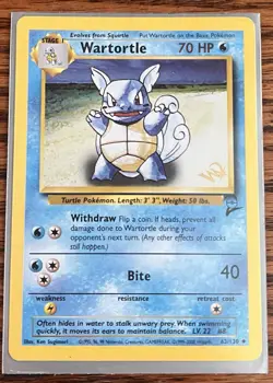 Pokemon TCG Wartortle 63/130 Base Set 2 WotC Gold Stamp - Image 1