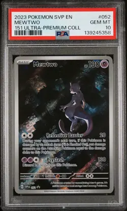2023 POKEMON SVP EN-SV BLACK STAR PROMO 151 ULTRA-PREM COLL #052 MEWTWO PSA 10 - Image 1