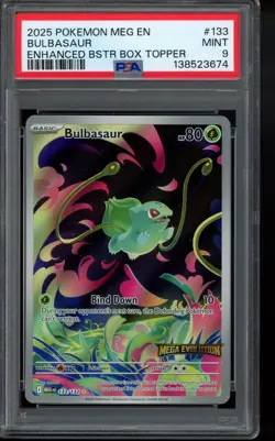 PSA 9 - 2025 Bulbasaur - (Mega Evolution Stamped) 133/132 Holo Pokemon - Image 1