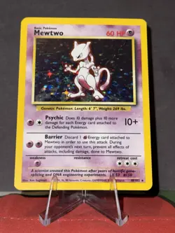 Pokemon TCG - Mewtwo 10/102 Holo Rare Base Set Vintage 1999 WOTC - Image 1