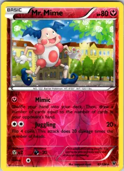 Mr. Mime 67/124 XY - Fates Collide Pokemon TCG NM Reverse Holo - Image 1