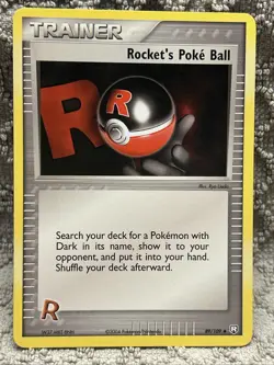 Pokemon TCG Rocket's Poke Ball 89/109 Team Rocket Returns Rare NM - Image 1