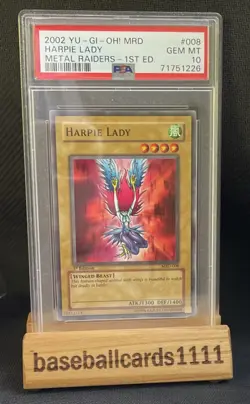 2002 Yu-gi-oh Harpie Lady MRD-008 Metal Raiders 1st Ed PSA 10 GMMT NS - Image 1