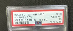 2002 Yu-gi-oh Harpie Lady MRD-008 Metal Raiders 1st Ed PSA 10 GMMT NS - Image 2