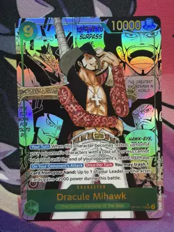 Mihawk OP14-119 SEC Manga Alt Art The Azure Sea's Seven ONE PIECE Card ENGLISH - Image 1