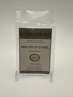 Pokemon #150 MEWTWO Certificate of Authenticity for Gold Card 1999 Sealed. - Image 1