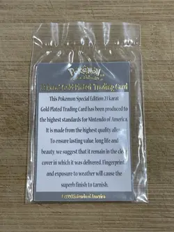 Pokemon Togepi Certificate of Authenticity For 23K Gold Burger King Card - Image 2