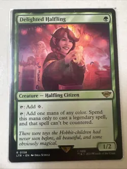 Magic: The Gathering Delighted Halfling 158 Lord of the Rings Edition Rare MTG - Image 1